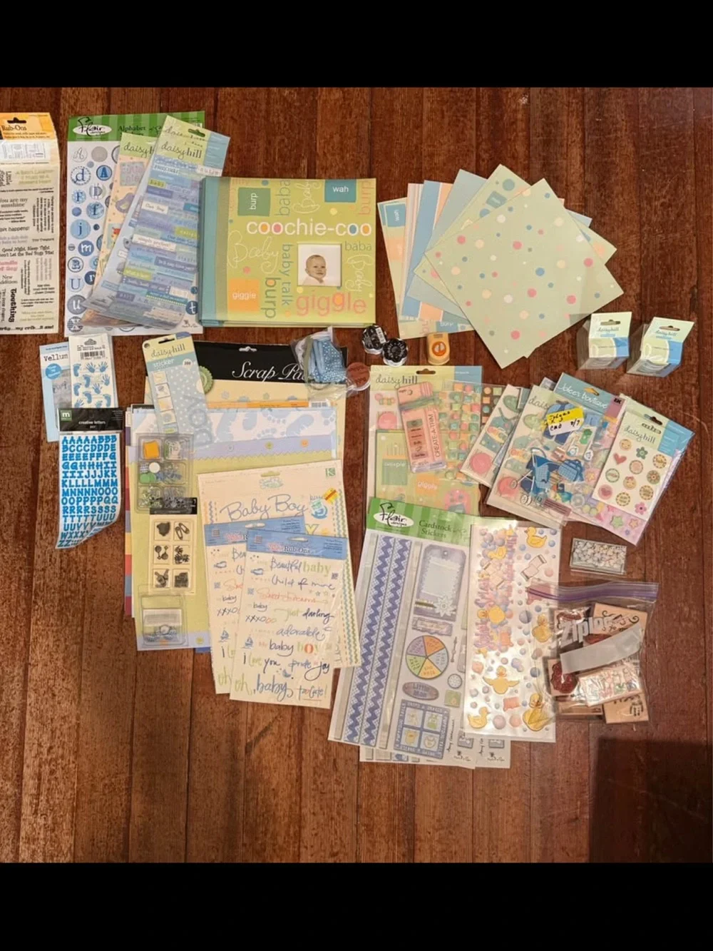 Baby Boy Scrapbook Kit - Assorted Blue Nursery Embellishments